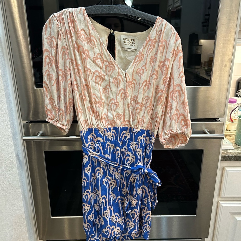 Scotch & Soda Pink and Blue shorts Jumpsuit size S GUC